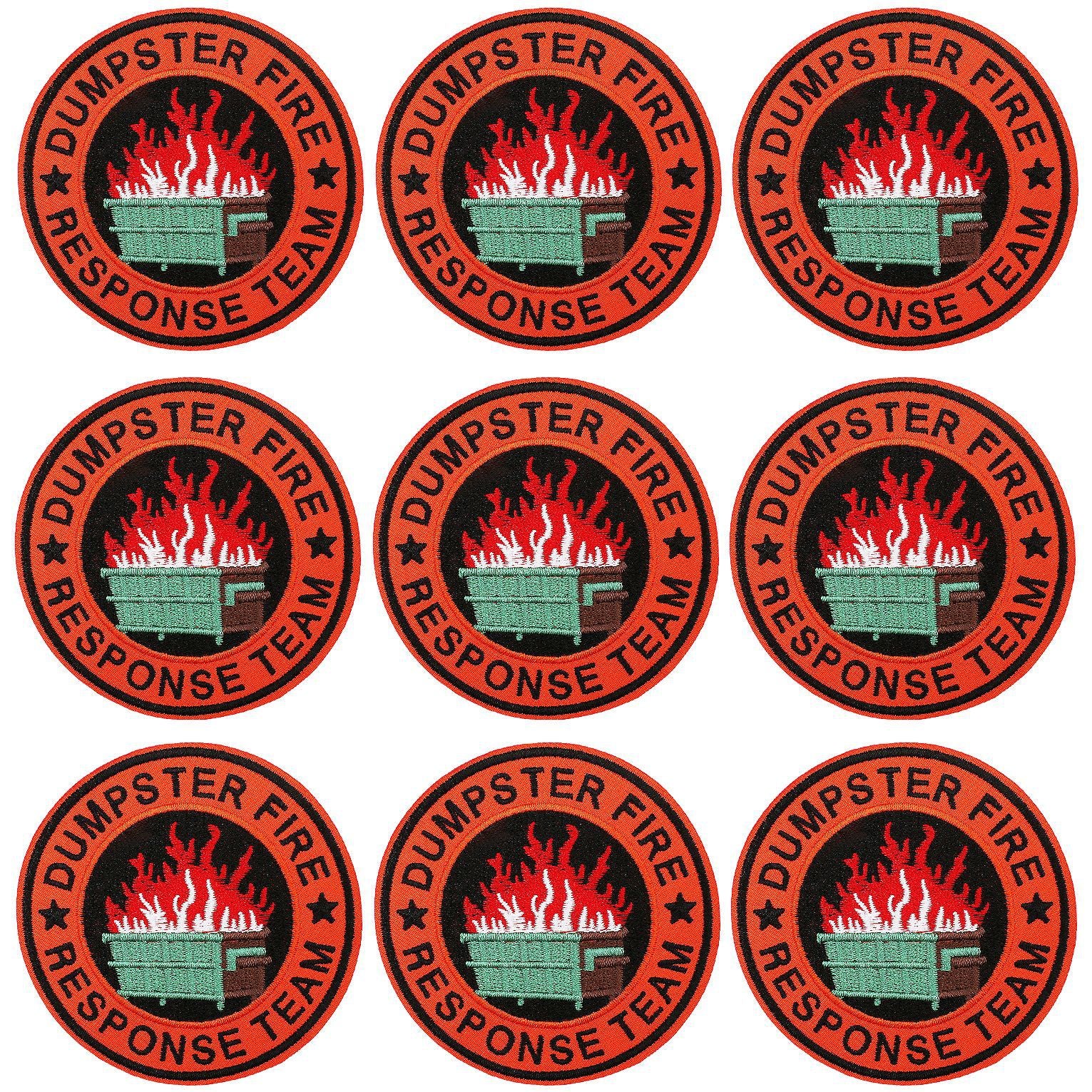 Wholesale Flame Trash Can Embroidered Patch